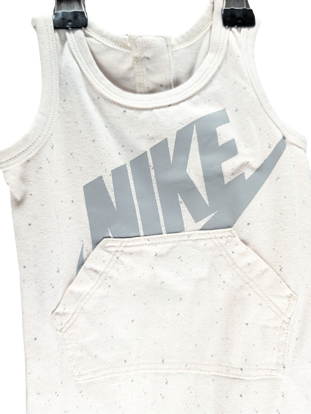Nike Romper Baby 3 Months 3M Logo Pocket Speckled Cream - Picture 2 of 6